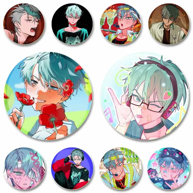 Animation Alien Stage Till Button Pins Korean Manhwa Round Brooch Cute Cartoon Cosplay Badge Clothes Bag Hat Accessories Jewelry