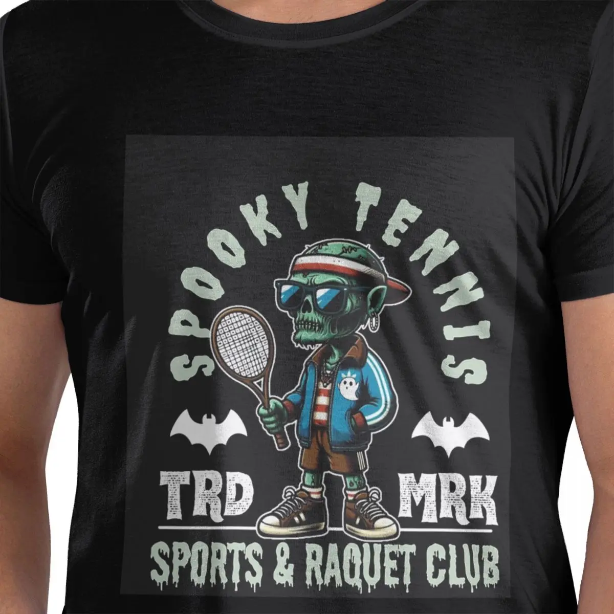 

Spooky Tennis Sports And Raquet Club 100% Cotton T-Shirt Men's Classic T Shirts Men O-Neck Short Sleeve S-6XL
