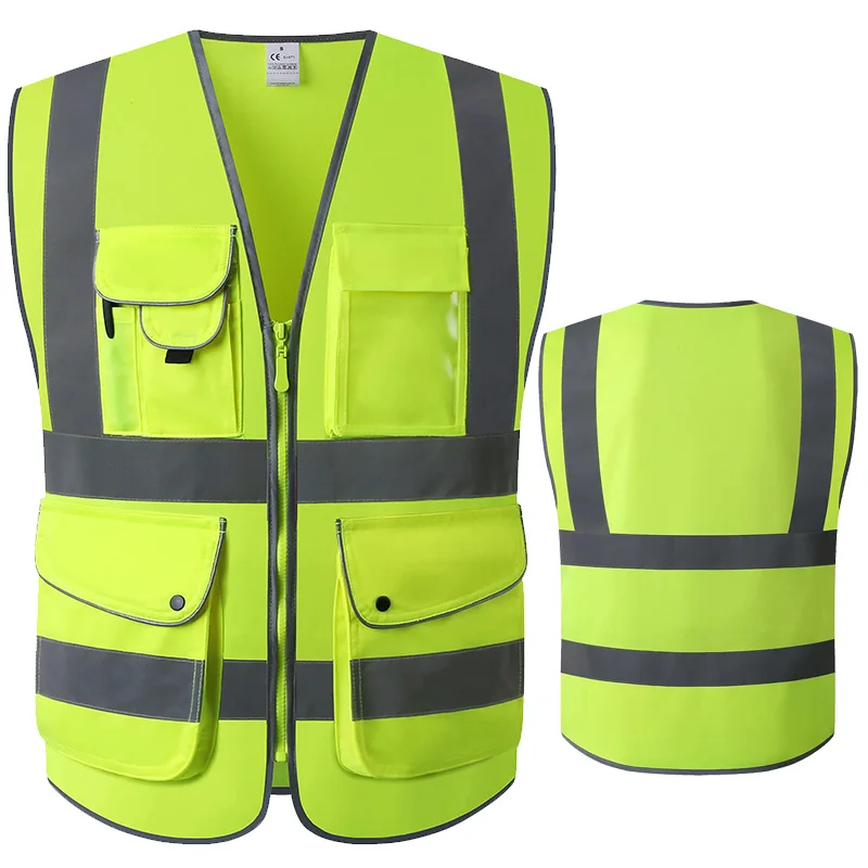 Safety Vest Big Size Highlight Reflective Jacket Bike Hi Vis Workwear Motorcycle Reflective Vest Night Work Security Running