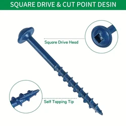 400-piece pocket hole screw  - # 8,1 inch, 1-1/4 inch, 2 inch, 2-1/2 inch size, blue coated rust resi