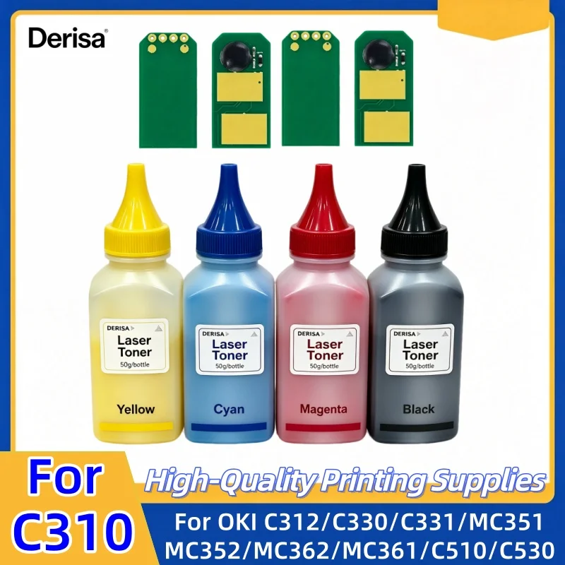 Toner Powder Chip for OKI C310 C312 C330 C331 MC351 MC352 MC362 MC361 C510 C530 C531 MC561 MC562 MC562dn Refill Powder