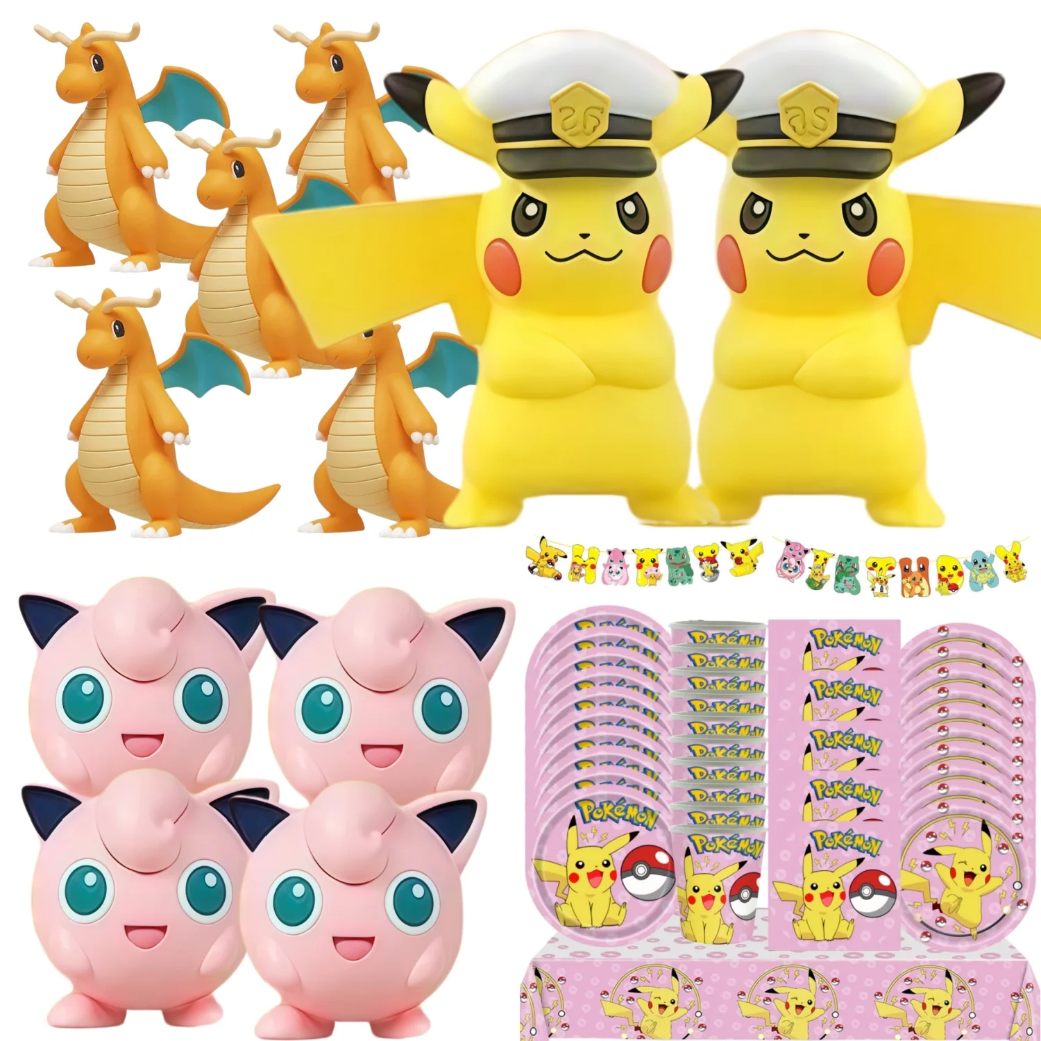 Pink Pokémon Birthday Party Decoration, Conjunto de Talheres Descartáveis, Toalha De Mesa Pikachu, Copo, Prato, Chuveiro De Bebê, Suprimentos para festas infantis DIY