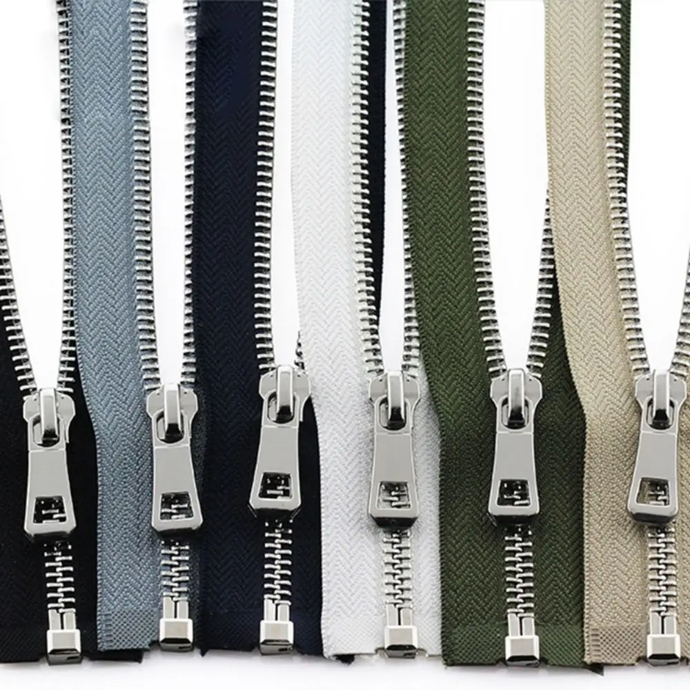 Nuovo Platinum 5 # Zipper 45cm/17.72 pollici Open-end Auto Lock cerniera in metallo bianco per vestiti scarpe indumento tascabile