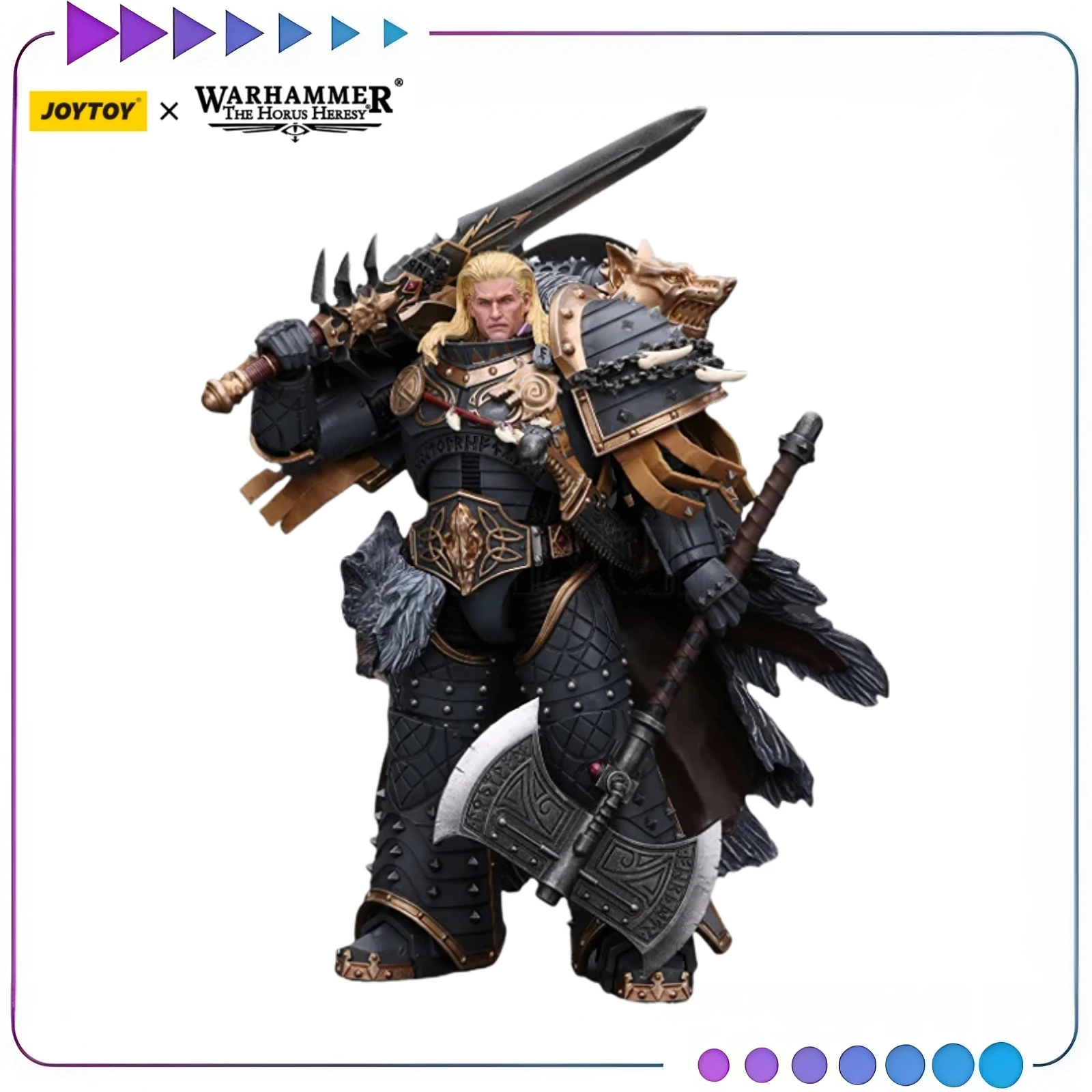 

【В наличии】Оригинальная фигурка JOYTOY 1/18 Warhammer 40K The Horus Heresy Space Wolves Leman Russ Primarch of The VIth Legion