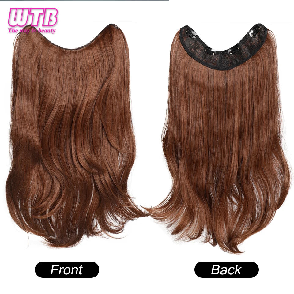 Synthetic Long Straight Hair Extensions 22 Inch Clip In Hair Extension U Shape Hairpieces Hair Clips Hair Brown Black