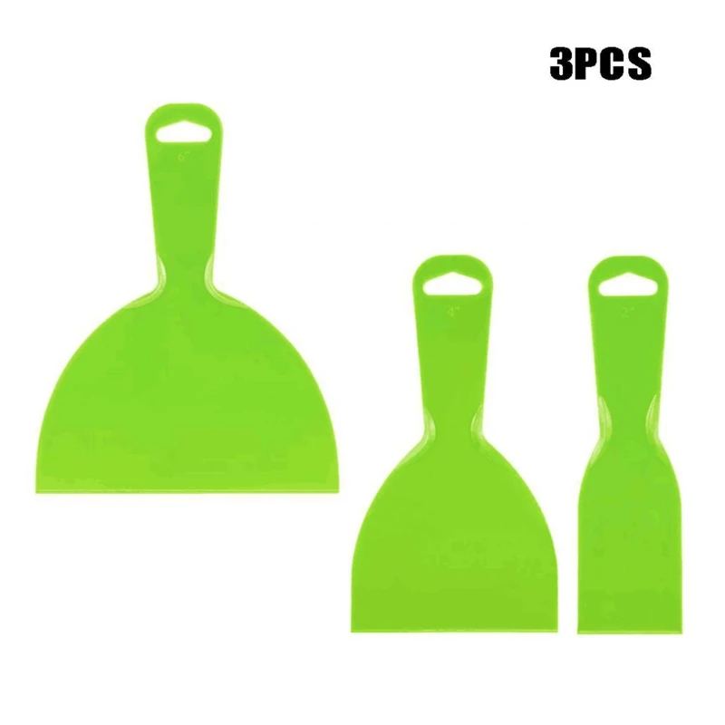 Convenient 3x Putty Knives Plastic Spackle Tool Wallpaper Scraper Easy to Clean