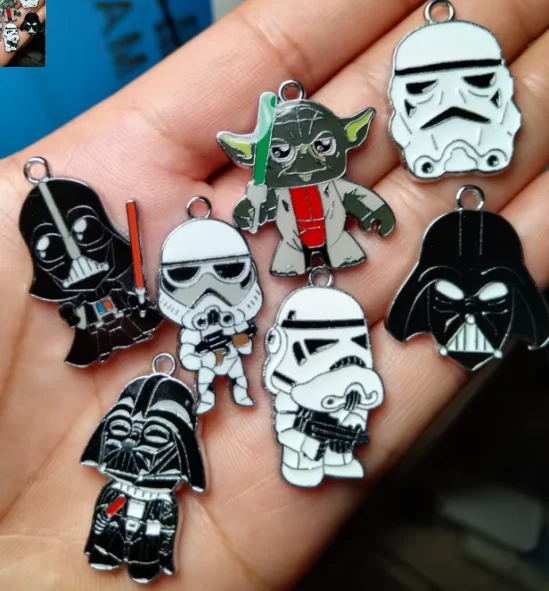 Mix 10 adet emaye karikatür kolye sevimli kolye küpe kolye Diy zanaat malzemeleri