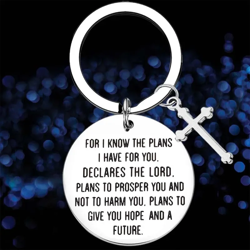 

Cute Religious Christian Gift Keychain Inspirational Key Chain Pendant Son Daughter Graduation Gift