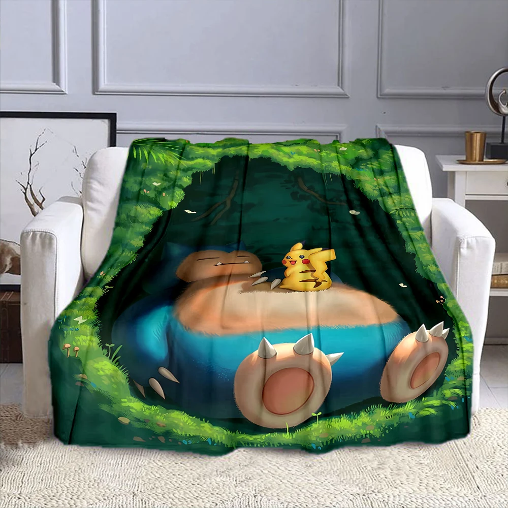 Pokemon Cute Snorlax Pink Printing Blanket Adult Children Warm Blankets Home Travel Soft and Comfortable Blanket Cobertor