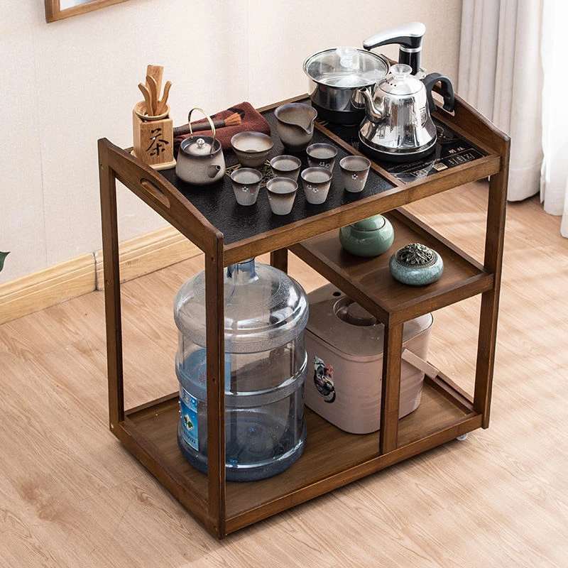 Mobile  cart tea table home living room tea cabinet multi-functional water all-in-one tea tray set, modern simple