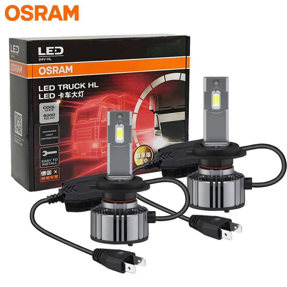OSRAM H7 LED ZX2.0 Truck Headlight 24V 55W Super Power Light 6500K Cool White Upgrade Replace Bright High Low Beam A2250CW,2X