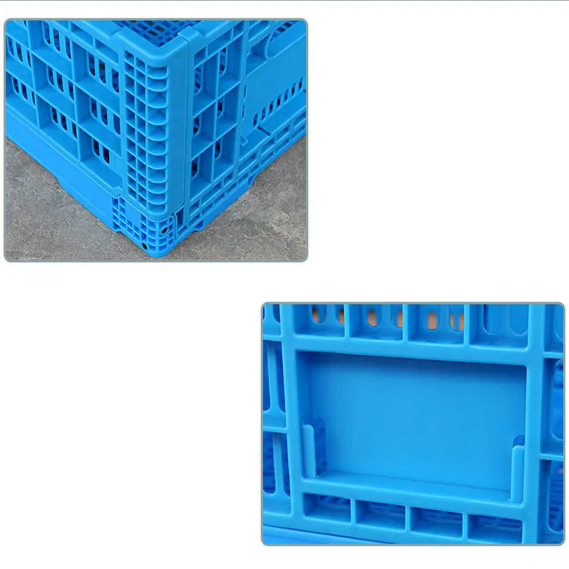 Folding Collapsible Thicken HDPE Plastic Storage Turnover Box Crates Handheld Container