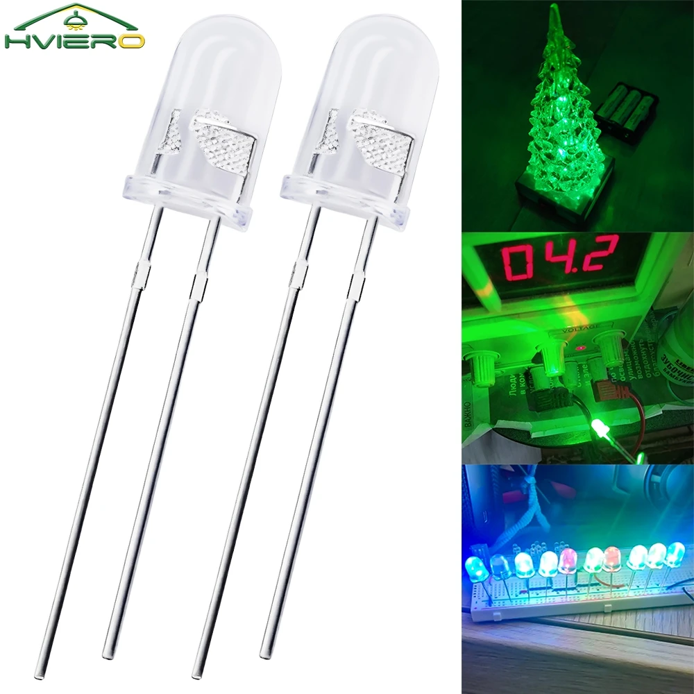 

100/200X Rainbow Transparent Combination Decoration Lighting LED 2.0-3.4V 5mm RGB Fast Slow Flashing Emitting Decorate Lamp Bead