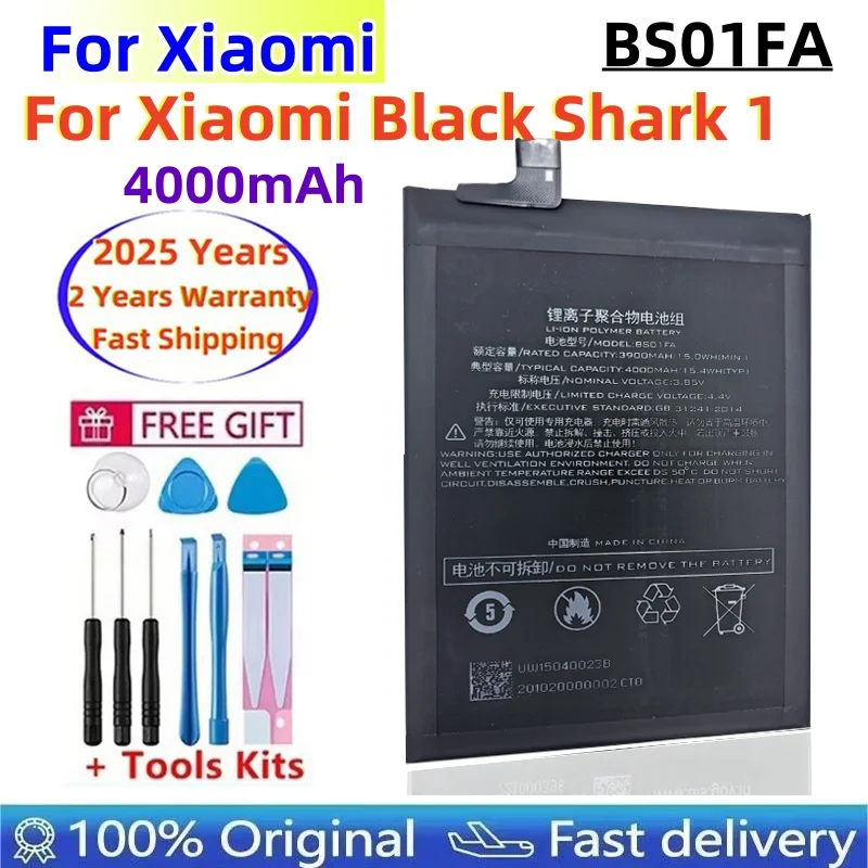 

New 4000mAh BS01FA Battery For Xiaomi Black Shark 1/Black Shark Dual SIM TD-LTE/AWM-A0 BSO1FA + Tools