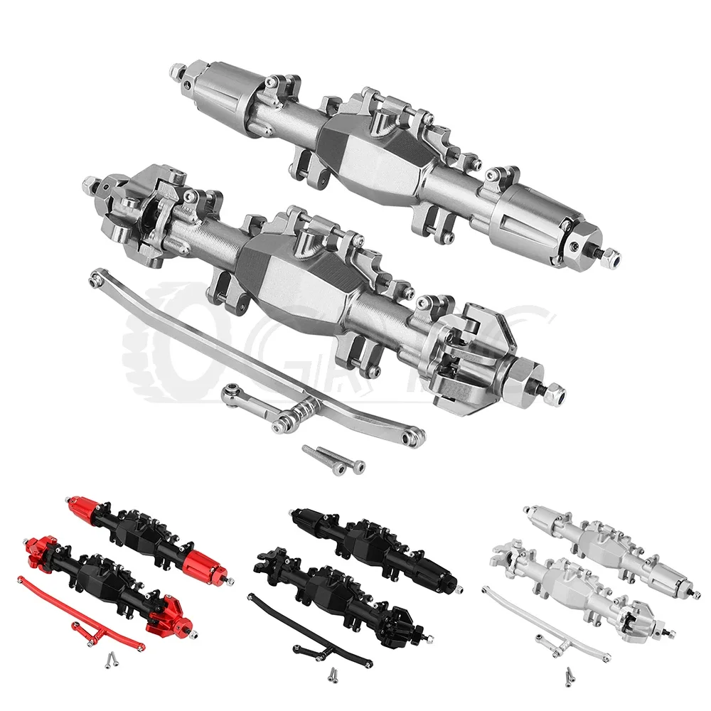 Oś przednia i tylna ze stopu metali ze stalowymi zębatkami do RC 1/18 Losi Mini LMT Monster Truck DIY Toys Car Aluminiowa część modernizacyjna