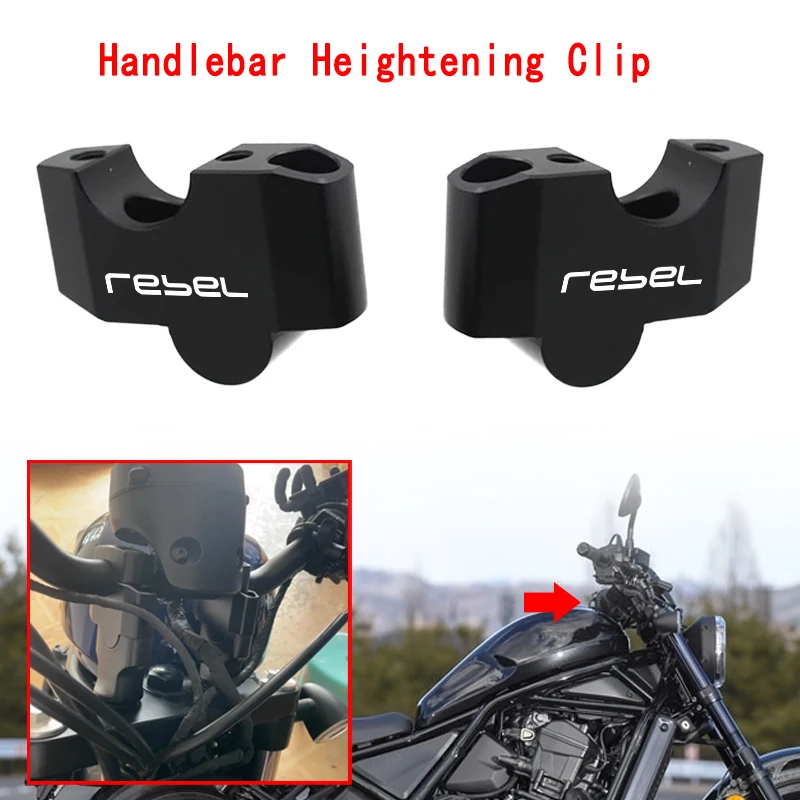 

Fit For HONDA Rebel 1100 CMX1100 2017-2023 CNC Aluminium Alloy Handle Riser Motorcycle Accessories Handle Tube Heightening Clip