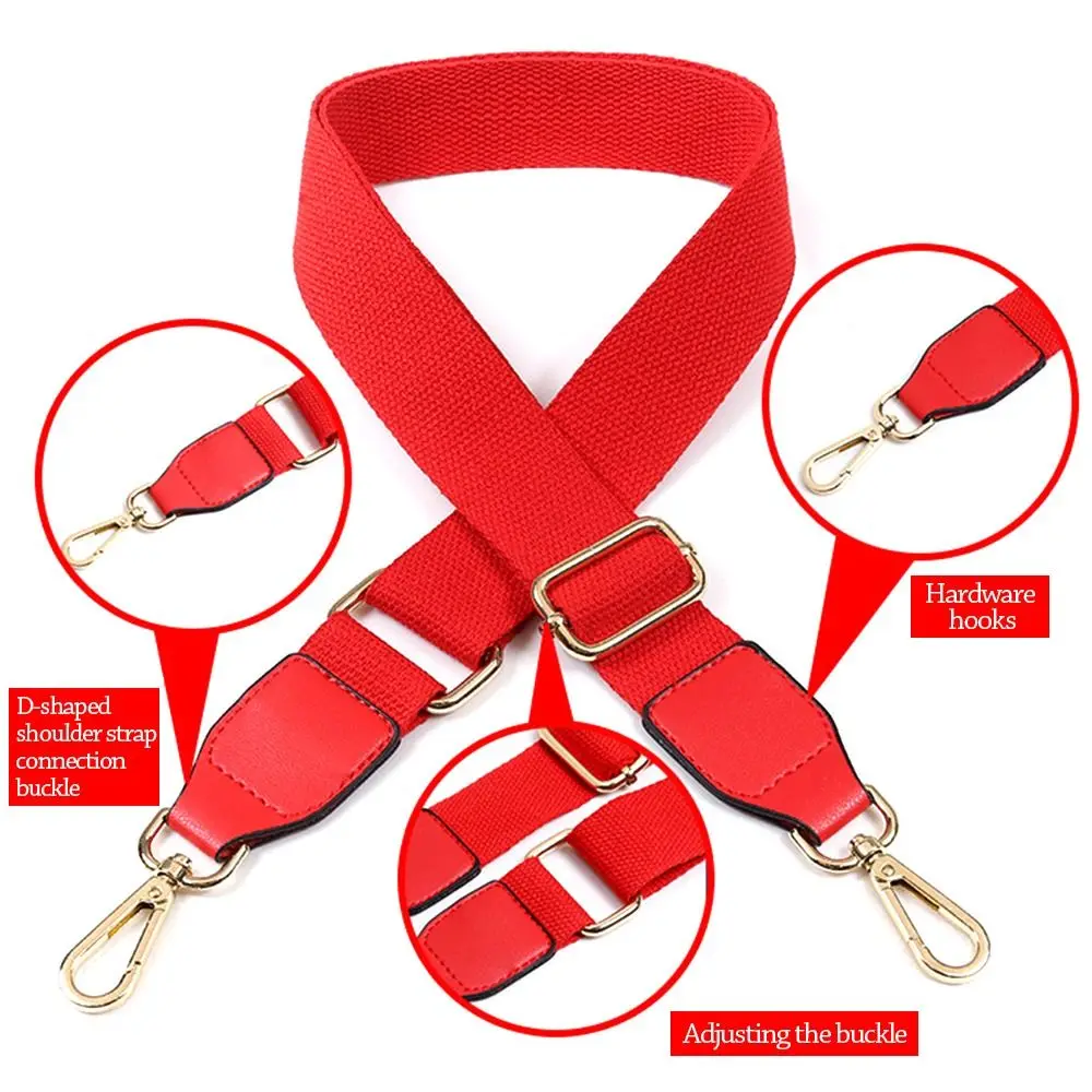 Fashion Wide Bag Strap Replacement Adjustable Handbag Belt Canvas Solid Color Shoulder Bag Strap