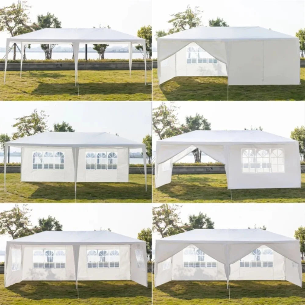 

3 x 6m Outdoor Gazebo Canopy Waterproof Six Sides Tent with Spiral Tubes Camping Pavilion Cater for Garden Party Wedding Event