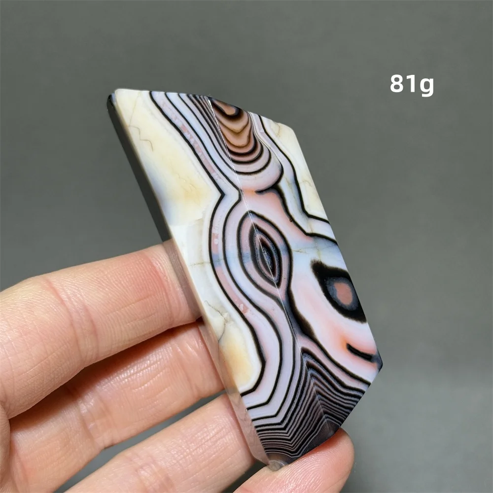 عينة معدنية طبيعية من العقيق الأسود المخطط غير منتظمة متعددة السطوح للتأمل والسحر مجموعة الطاقة هدية تزيين المنزل #4