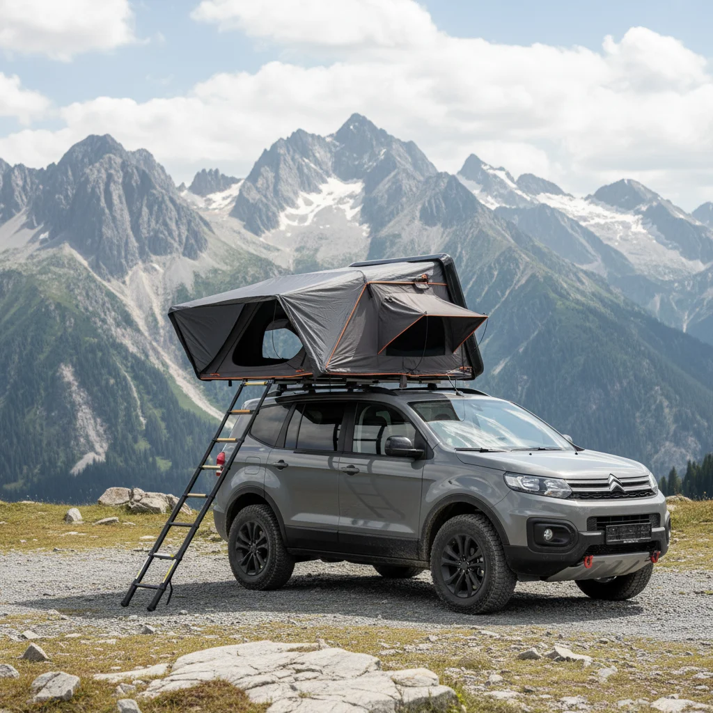 Top Tent Camper For Car Off Road Pick Up 4x4 Rooftop Tent Hard Shell Aluminum Camping Rooftop Tent