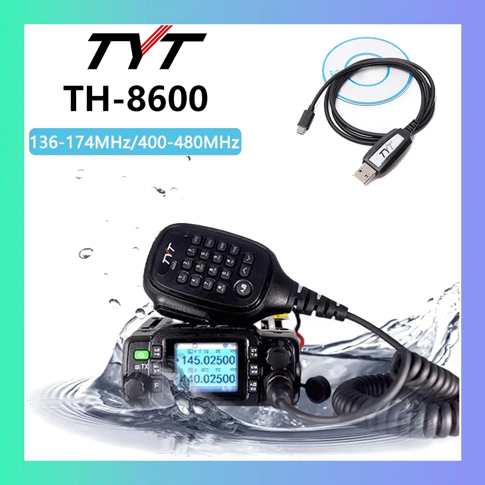 TYT TH-8600 25W Mini รถวิทยุ IP67 กันน้ํา Dual Band VHF/UHF วิทยุโทรศัพท์มือถือยาว 200 ช่องวิทยุ Ham รถวิทยุ