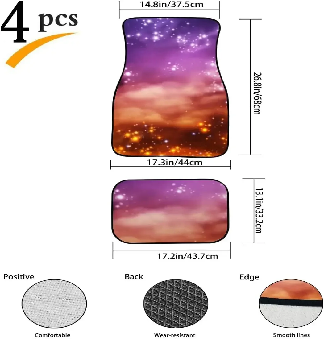 Car Floor Mats Cosmos Nebula Stars Beauty Space Abstract Print Design Carpet Car SUV Truck Floor Mats 4 Pcs, Car Rugs