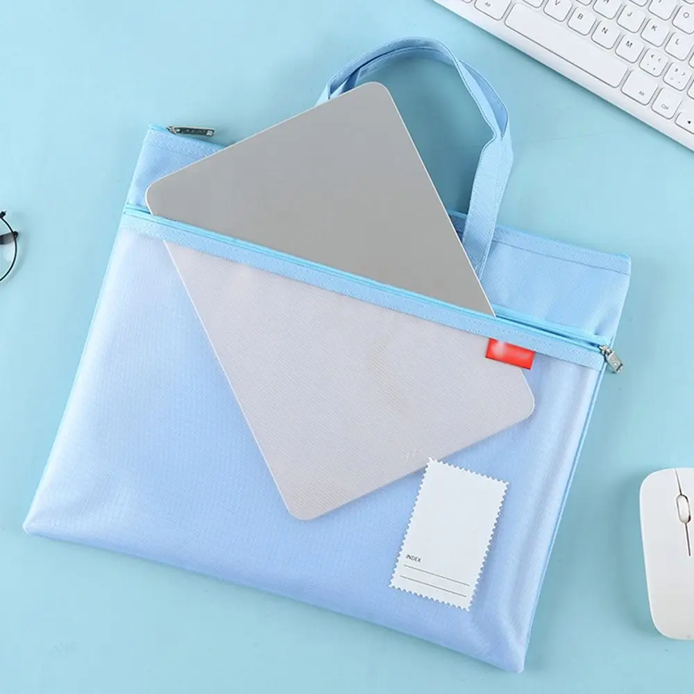 Portable Book Storage Bag Oxford Cloth Waterproof a4 File Organizer with Handle Handheld Document Storage Bag Travel