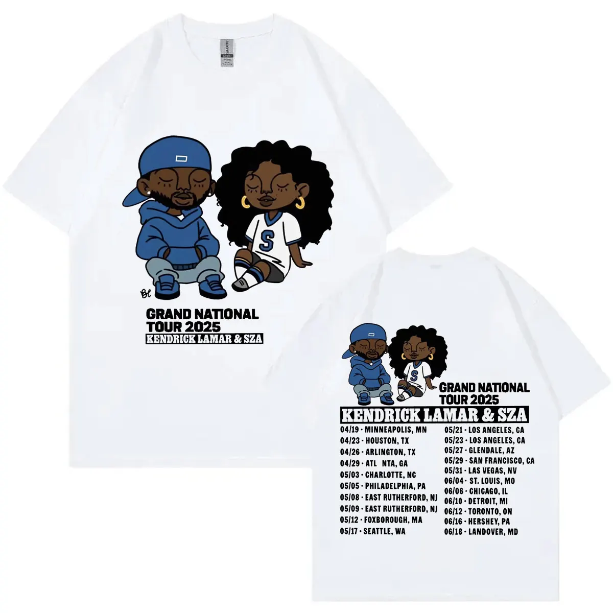 

Kendrick Lamar and Sza Grand National Tour 2025 T-shirt Men Women Hip Hop Vintage T-shirt Fashion Casual Short Sleeve T Shirts