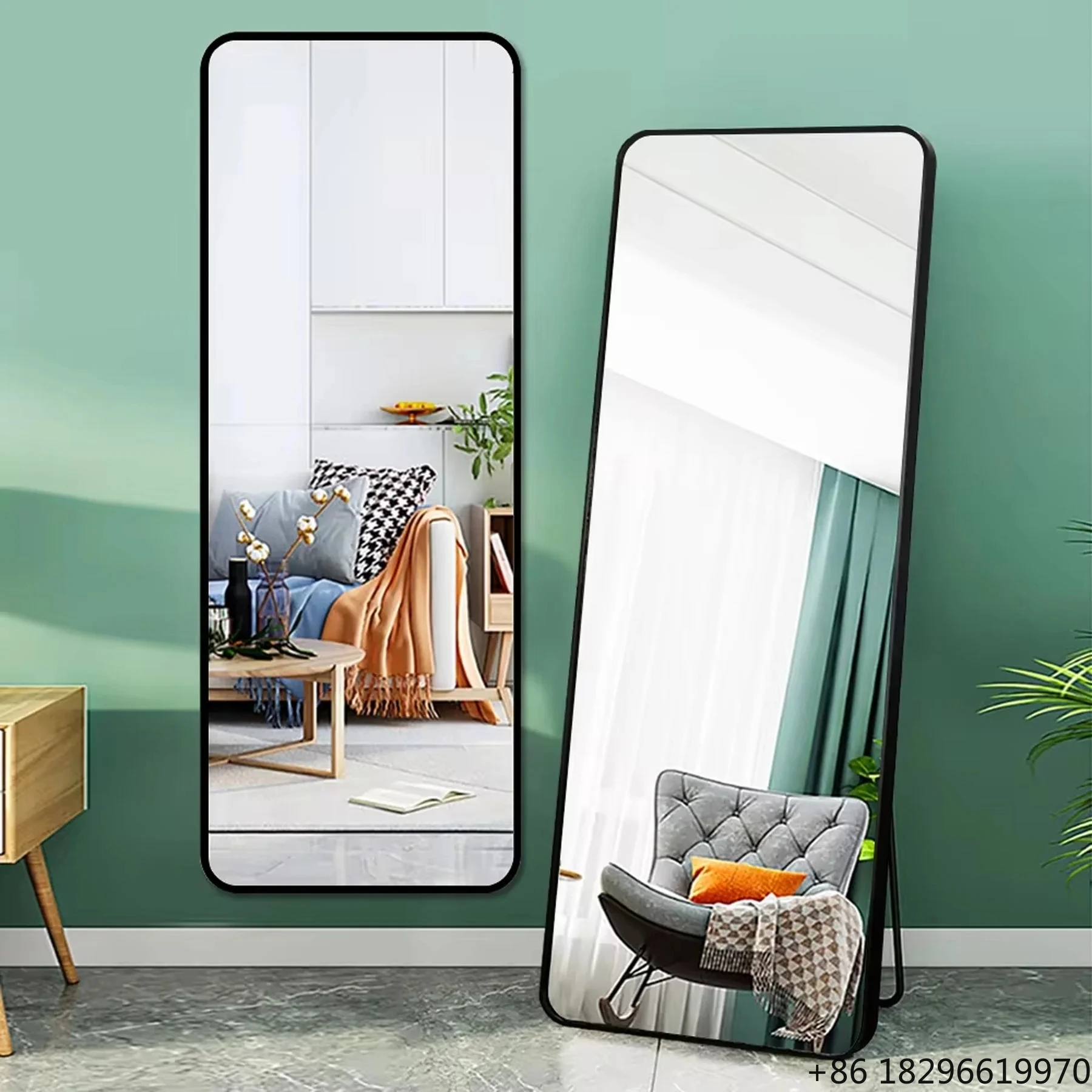 

Tempered Glass Large Rectangle Full Length Dressing Mirror Floor Wall Mounted Body Mirror For Bedroom Living Room Home