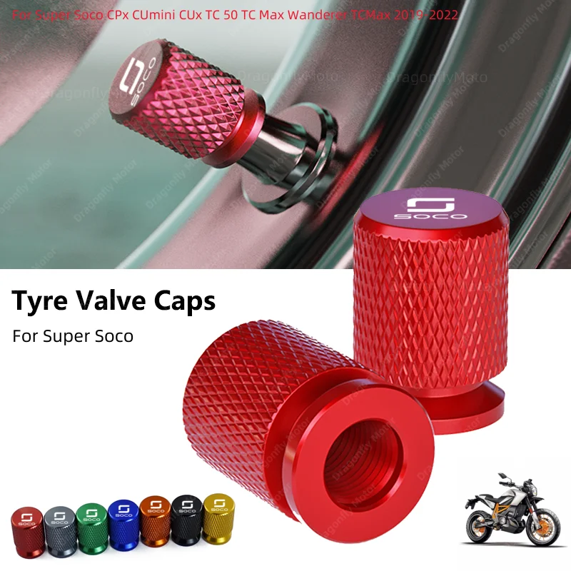 Soco Motorcycle Tire Valve Air Port Stem Cover Cap Plug CNC Accessories For Super Soco CPx CUmini CUx TC 50 TC Max Wanderer