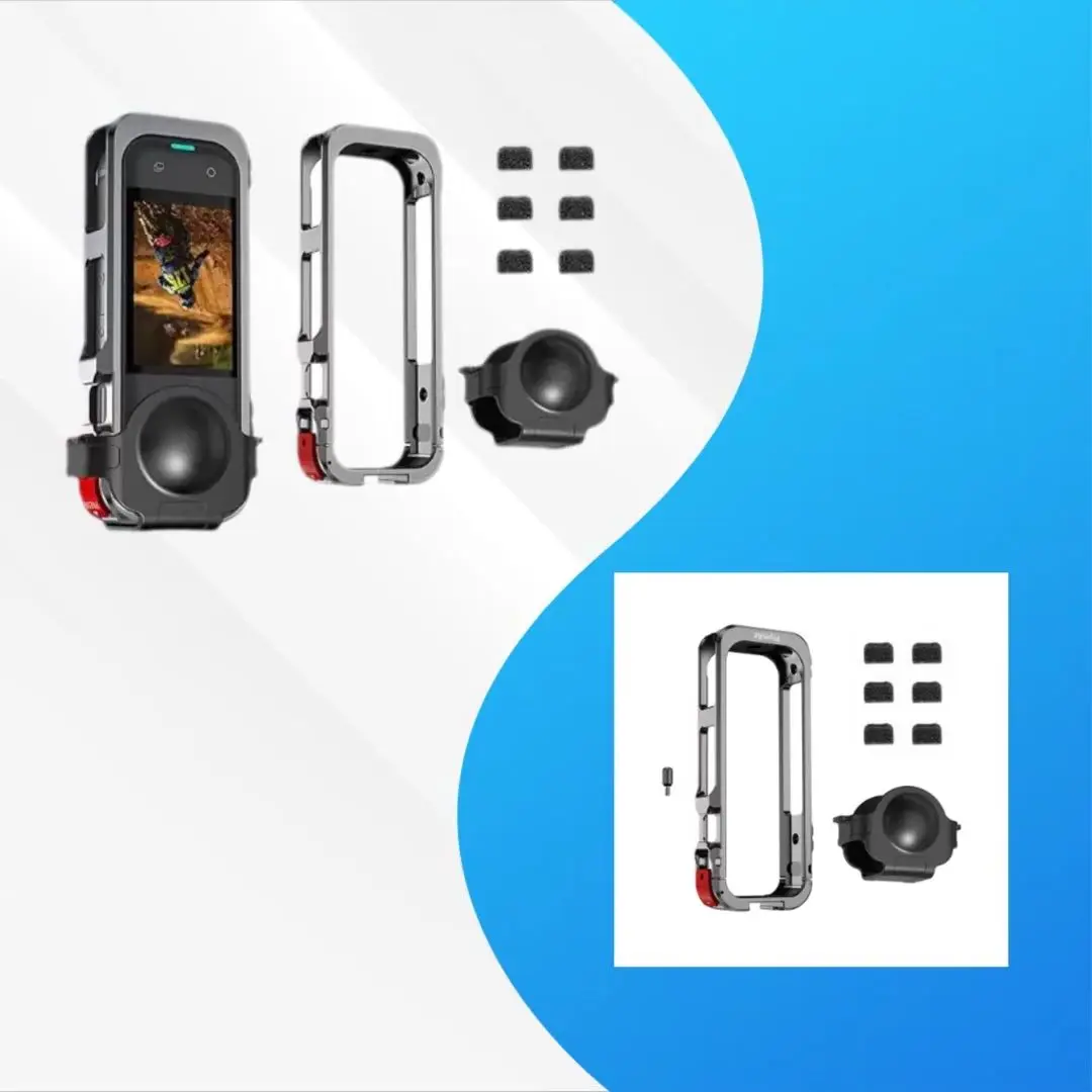 

Rabbit Cage Aluminum Protective Case for Insta360 X5, Multifunctional Metal Frame Expansion Adapter Mount with Lens Cover