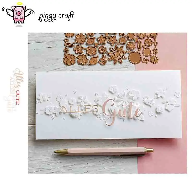 Piggy Craft Metall-Stanzformen, geschnittene Matrizenform, Alles Gute Letter, Scrapbook-Papier, Bastelwerk, Messerform, Klingenstanzer, Schablonen