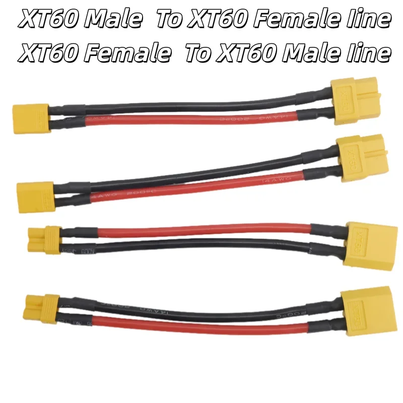 Conector XT60 a XT30 enchufe macho/hembra 10CM 14AWG Cable de silicona para cargador RC Quadcopter Dron FPV 4 Uds