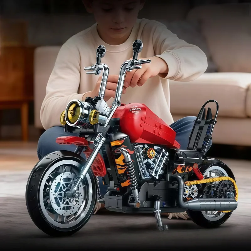 

Cruise Motorcycle Assembly Building Block Set | MOC Technology Series Motorcycle | Collectible and Display Model Popular Among A