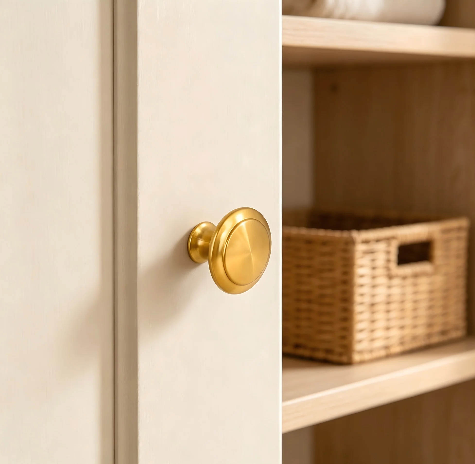 8Pcs Golden Zinc Alloy Round Cabinet Knob Single Hole Simple Drawer Pull Knob for Wardrobe Cupboard Furniture Door image 3