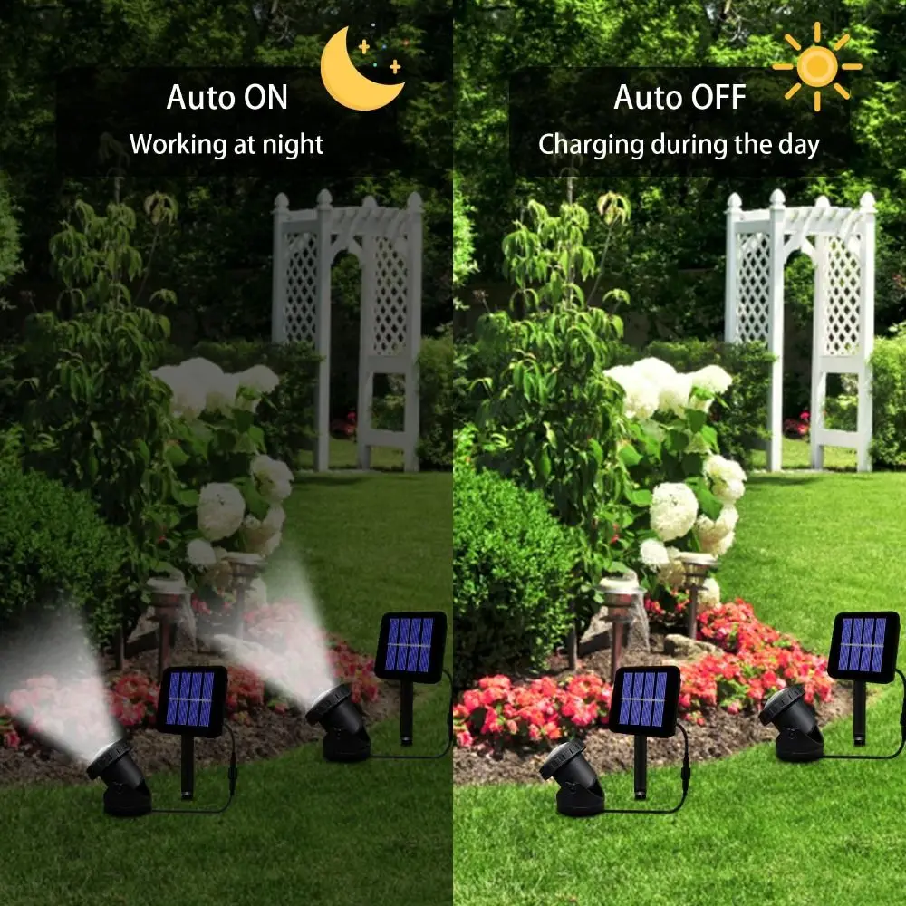 Dual Waterproof Solar Pond Spotlights 1.2V/3.7V Auto On/Off LED Solar Underwater Lights LED 6 Multicolor Solar Underwater Lights