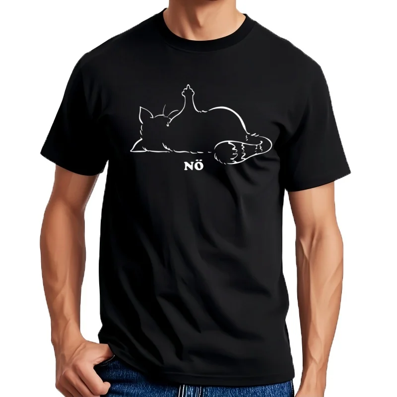 

Pas aujourd'hui drôle chat chemises pour hommes drôle doigt du milieu T-shirts Harajuku mode t-shirt ample décontracté