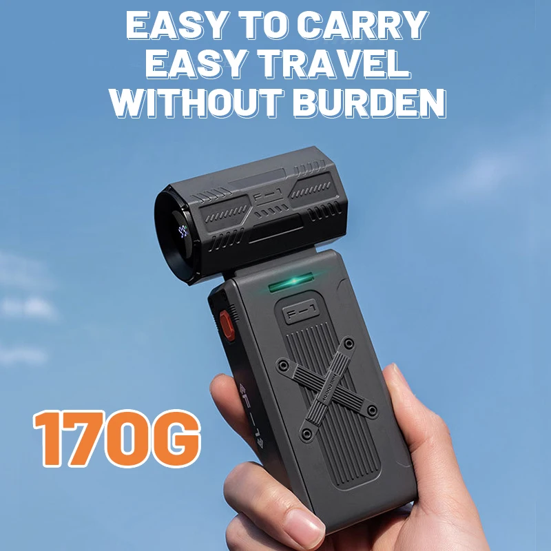2025 NIEUWE Mini Turbo Jet Fan 40000 RPM Borstelloze Motor Verstelbare windsnelheid Handheld Kanaalventilator 4000mA Turbo Fan met Power Display