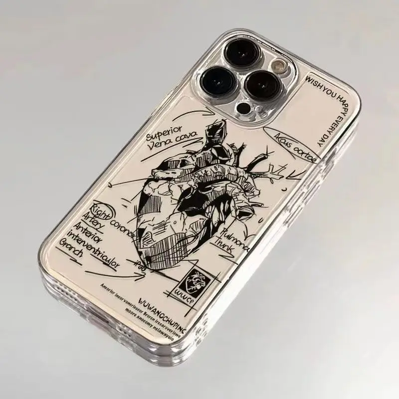Creative Heart Phone Case For Samsung A57 A07 A36 A26 A56 A16 A06 A55 A35 A25 A15 A05 A54 A34 A24 A14 A13 A53 Clear Back Cover