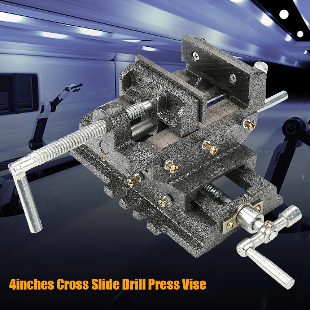 

4inches Cross Slide Drill Press Vise Metal Milling Vice Holder Clamping Tool