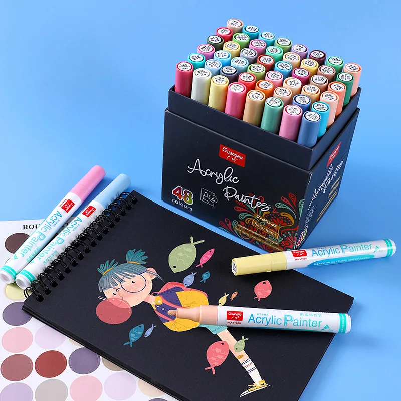 

12 colors Morandi Colour Acrylic Marker DIY Hand-painted Animation Design Colouring Student Drawing Book Graffiti Pen