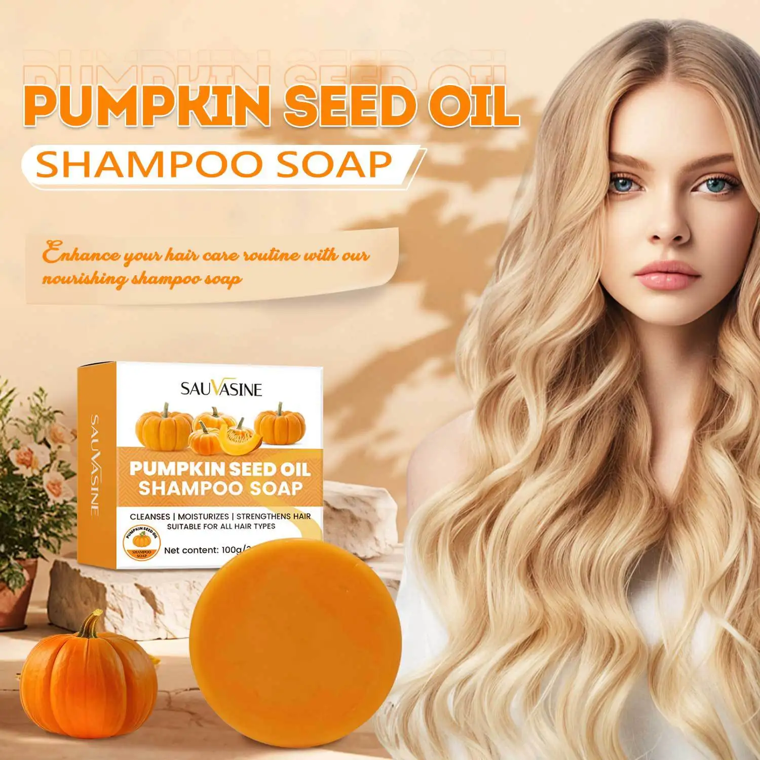 Pumpkin Seed Oil Shampoo and Soap Cleanse and Condition Hair To Reduce Frizz