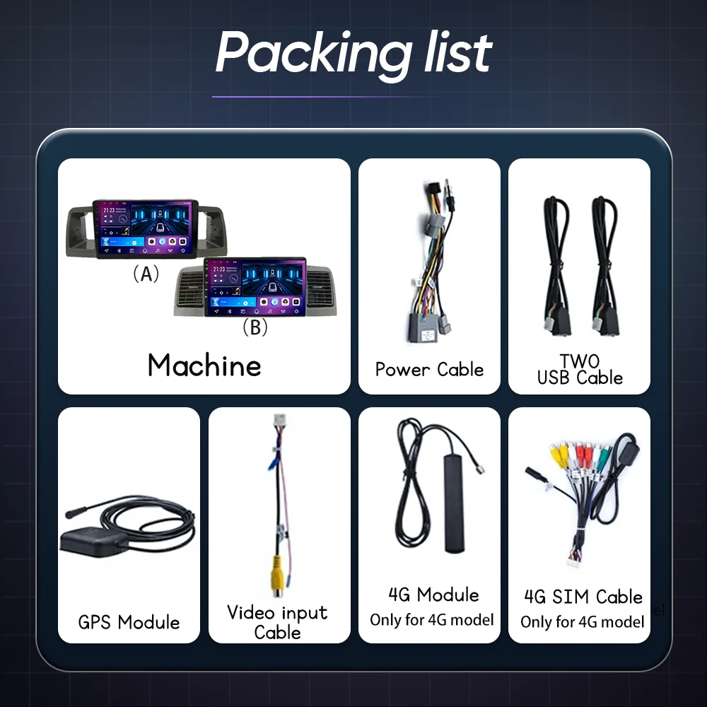 Android Autoradio Stereo Per Toyota Corolla E120 E130 2000 -2007 Auto Multimidia Lettore Carplay No 2din DVD WIFI Navigazione GPS