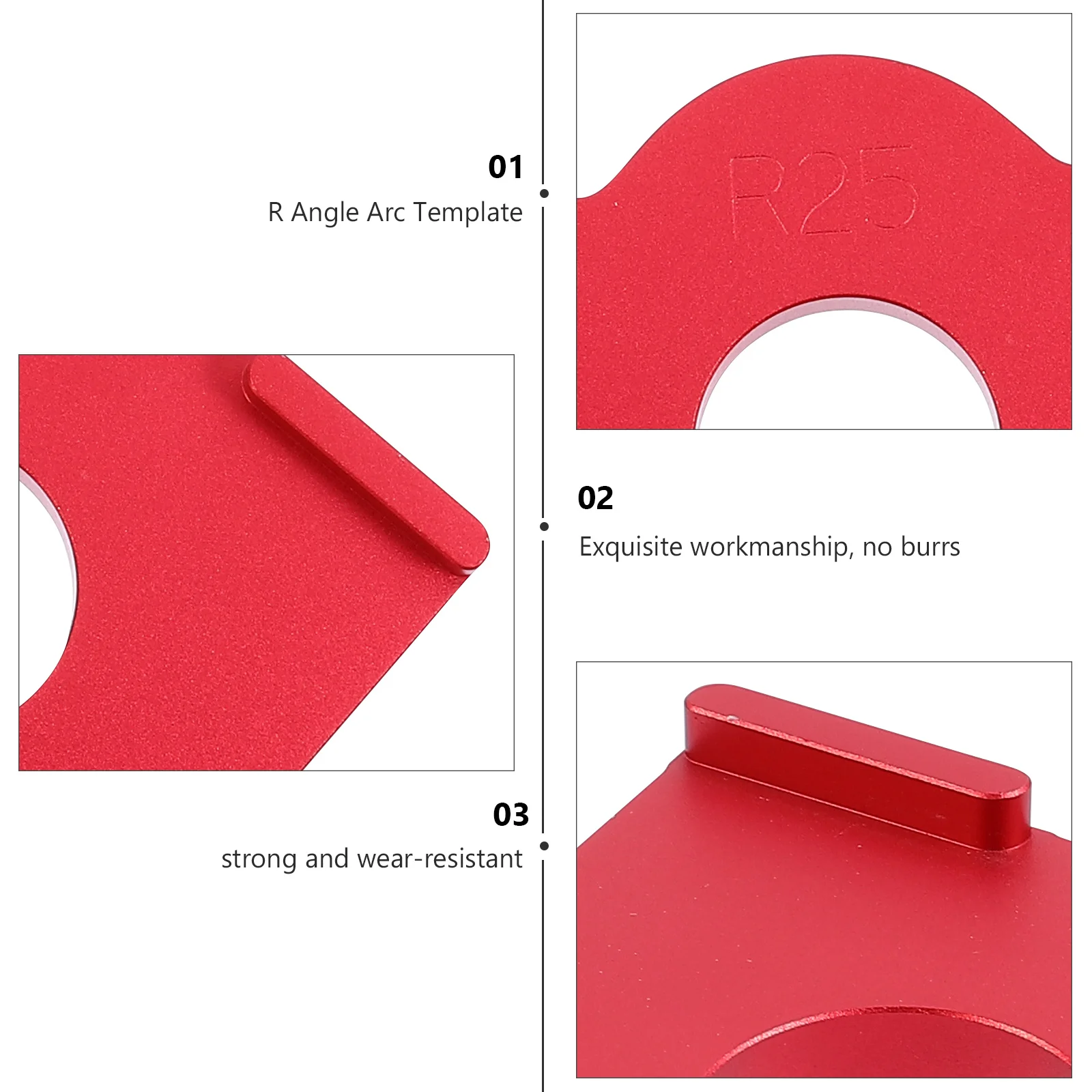 

Round Corner Positioner R Template Woodworking Milling Trimming Tool Aluminum Alloy Durable Carpenter Shaping Tool For Frame