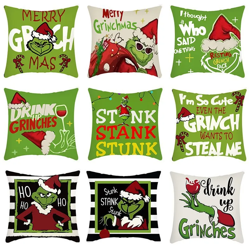 1pc Christmas Thanksgiving Halloween pillowcase Box Santa Pillow Sleeve Cushion Sofa Sofa 45x45cm Pregnancy Pillows for Sleeping