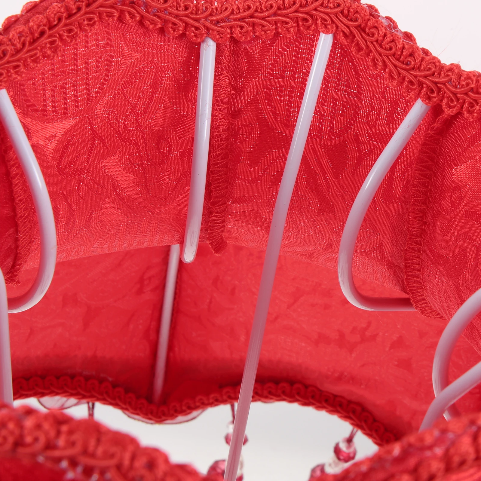 

European Style Fabric Lamp Shade Large Vintage Floral Beaded Desk Lamp Shade Table Replacement Desk Lampshade Bedside Lampshade