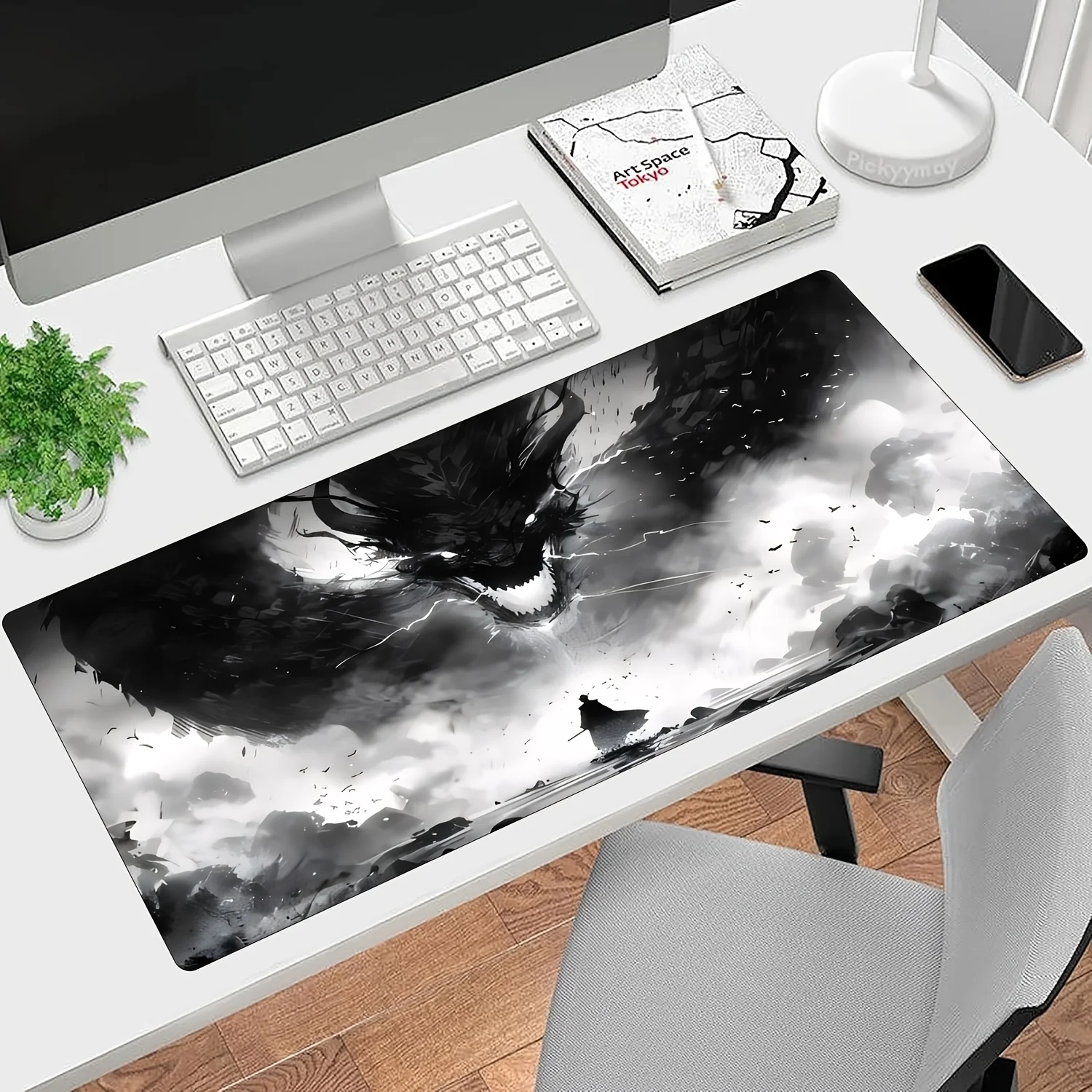A large horror animated dragon game mouse pad, perfect for office and homeworkspace Settings, featuring stunning dragon artworks