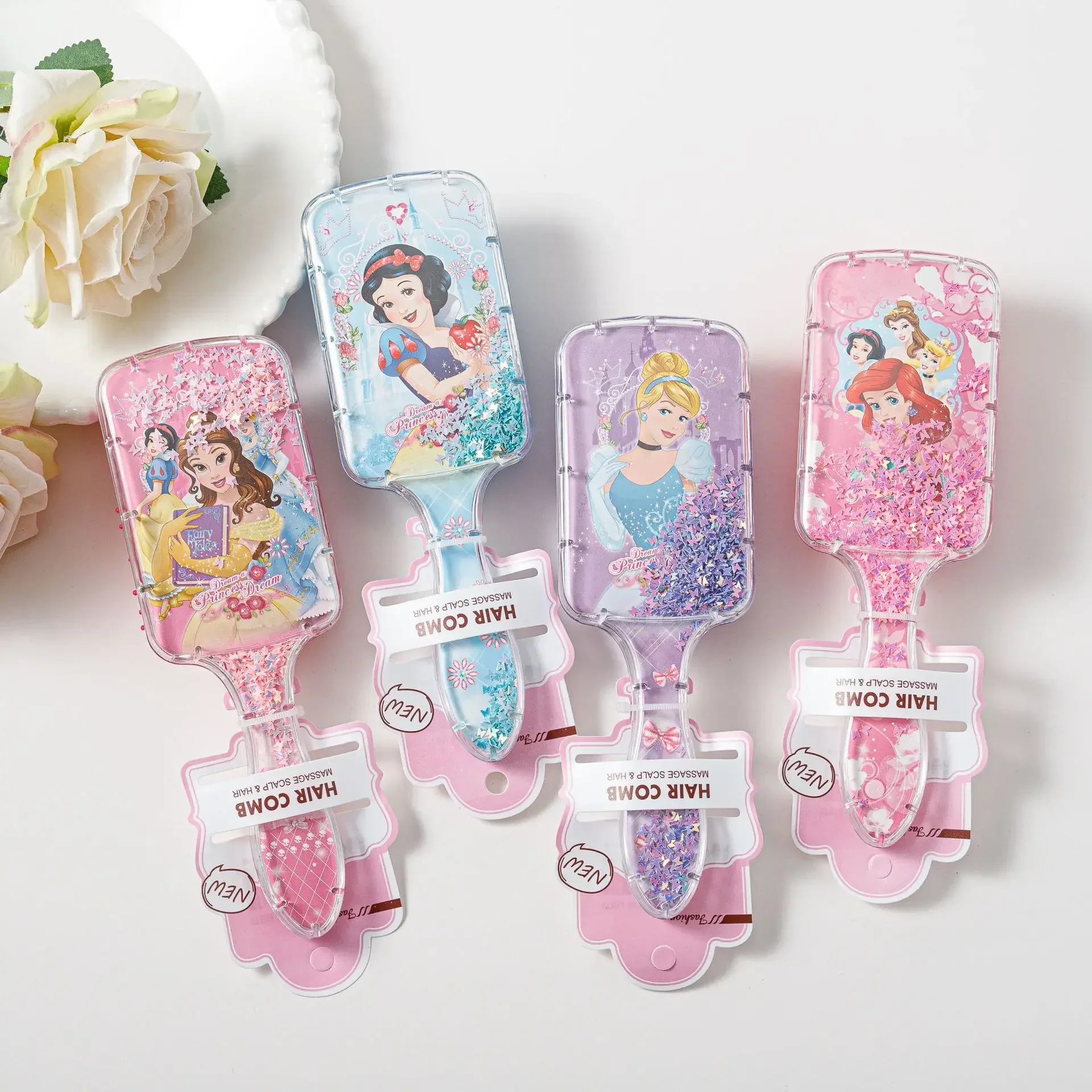 Kawaii Frozen Elsa Minnie Mickey Mouse Air Cushion Massage Combs Children Comb Hair Brush Hairdressing Tool Girls Christmas Gift