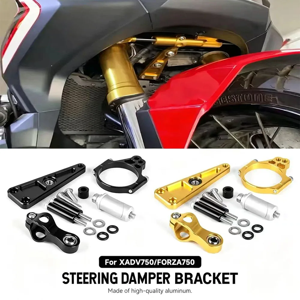 Motorcycle For Honda XADV 750 X-ADV750 2017- FORZA750 2021- CNC Adjustable Steering Damper Stabilizer Bracket Mounting Kit