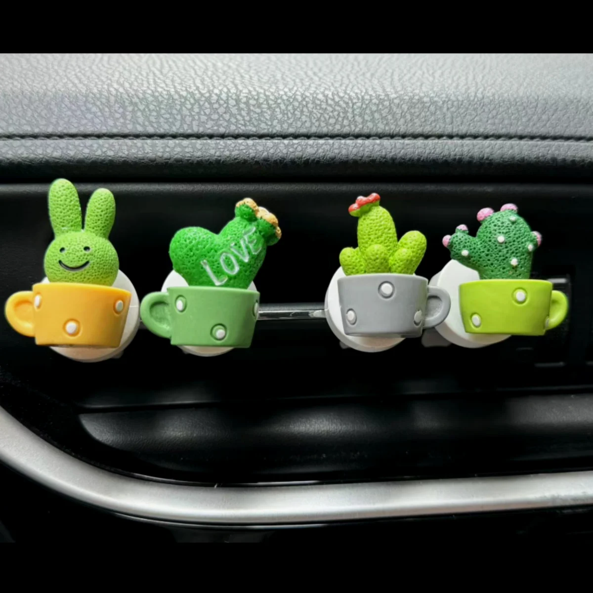 Cute Funny Cactus Car Air Freshener Ornaments Decoration Complete Auto Vent Clips Fragrance Bunny Figurines Accessories